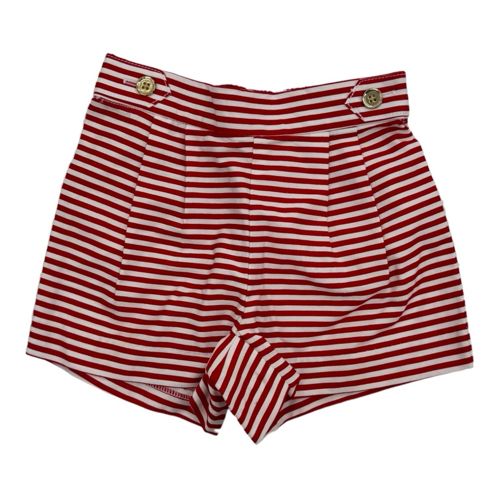 6/12 NWOT Janie and Jack Red and White Striped Baby Girl Short